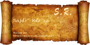 Sajó Róza névjegykártya